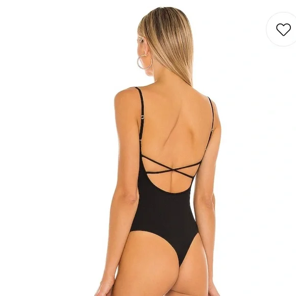 FREE PEOPLE Bodysuit | NWOT | Strappy Basique | Black | Size S | - Picture 4 of 9
